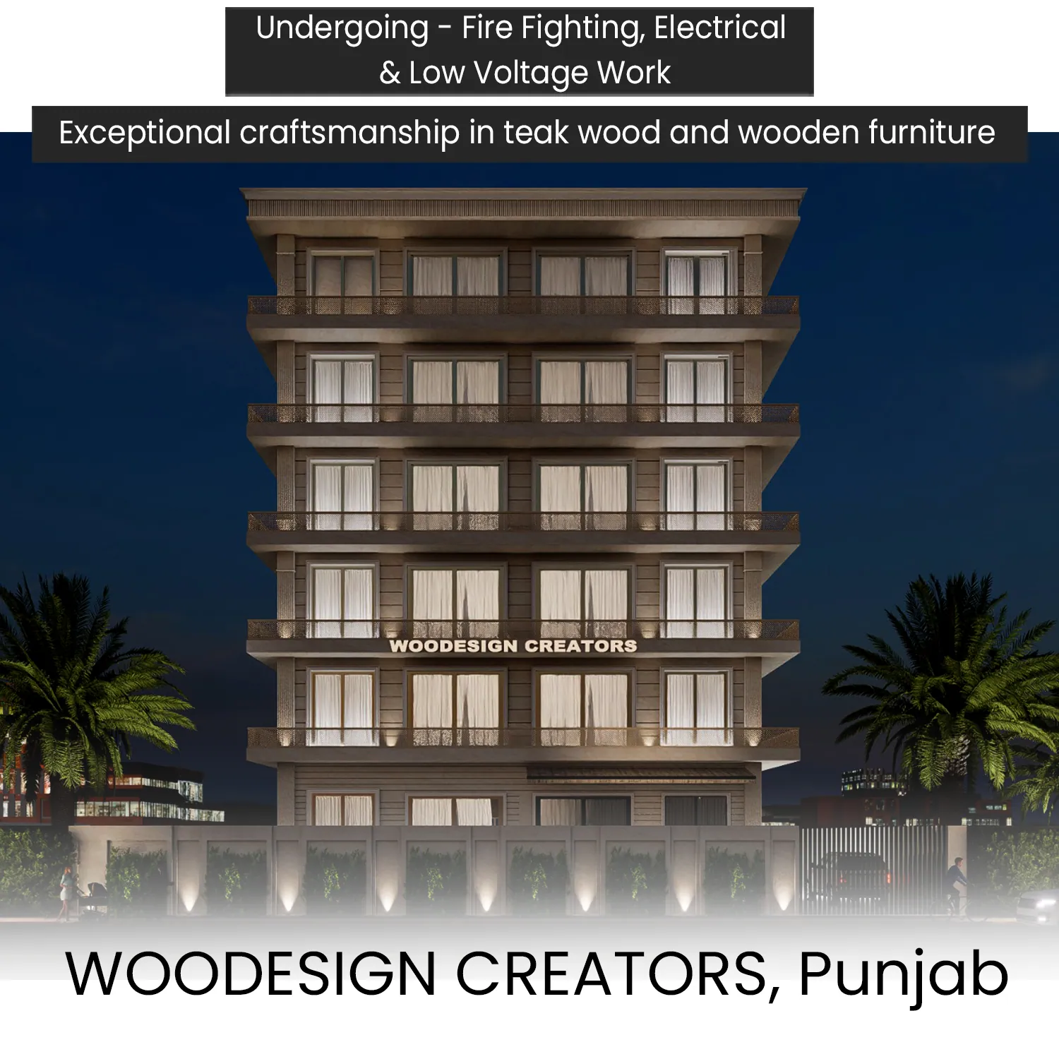 Electrical, Fire Fighting & ELV for Woodesign Creators Showroom — Woodesign Creators project by Secured Engineers